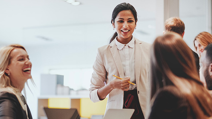 Women's chatting at office