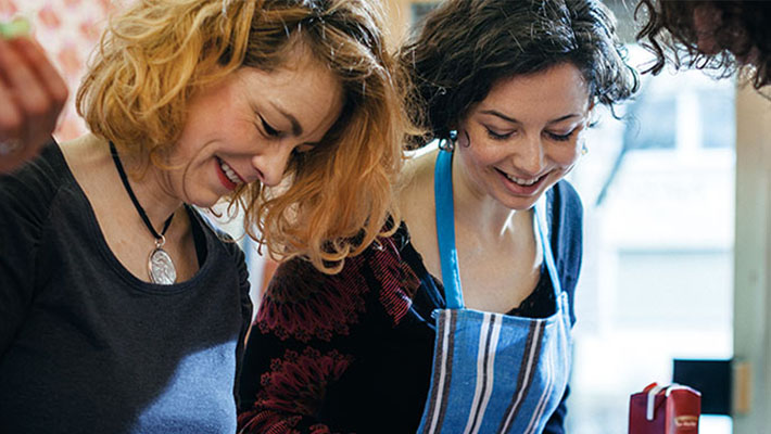 women wearing apron