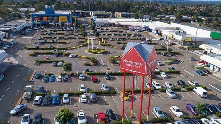 large retail centre  turn into parking lot