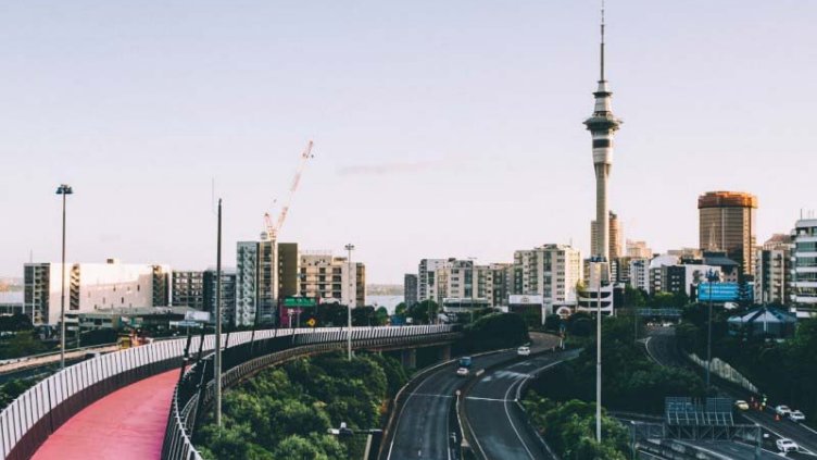 Aerial view of roads and flyover in NewZealand