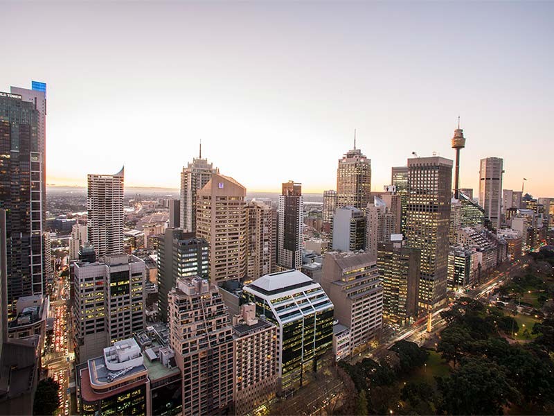 320 Pitt Street, Sydney commercial office building and lobby.