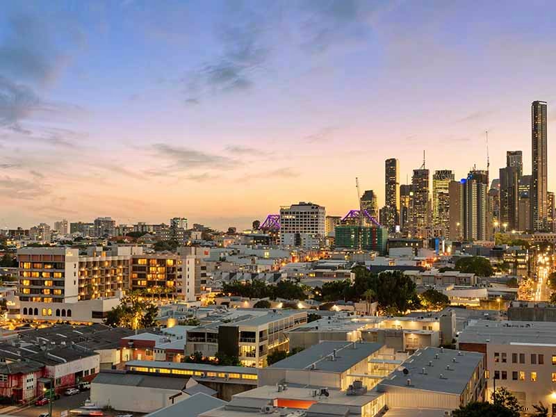 brisbane city aerial view