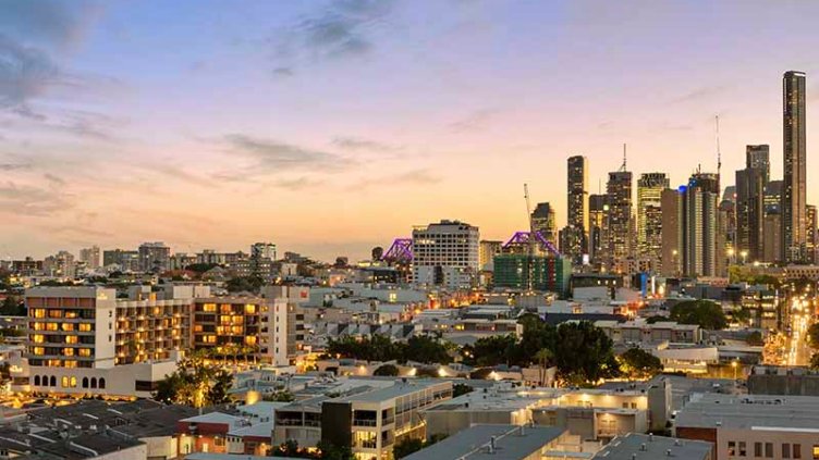 brisbane city aerial view