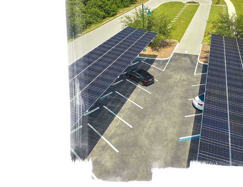 solar panel parking shed