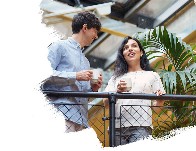 Couple standing on a balcony