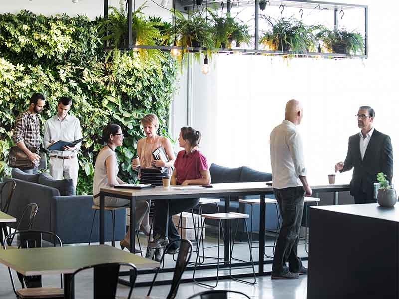 Group of professionals together and discussing