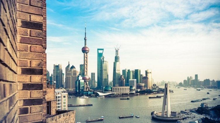 View of Bund and Pudong districts in Shanghai