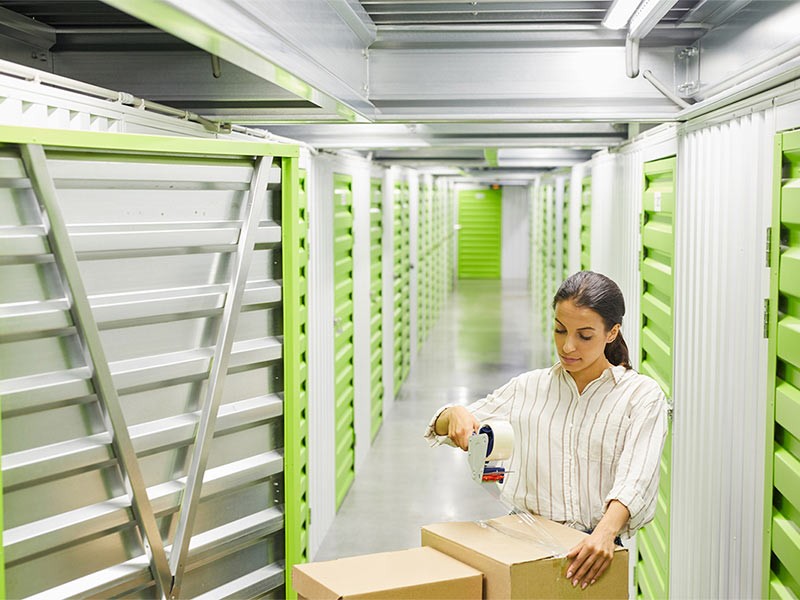 Women packing a carton box